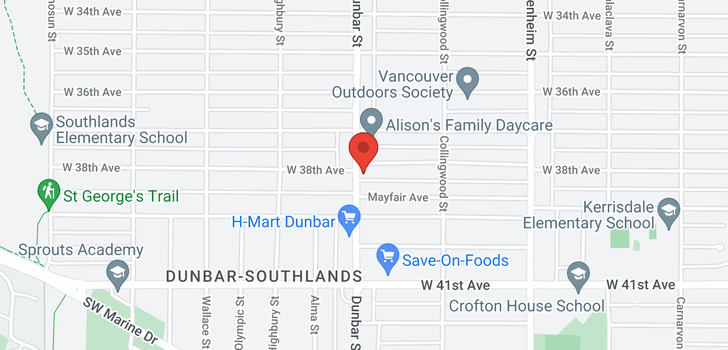 map of 3594 W 38TH AVENUE